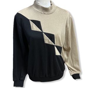 Vintage 80’s 90’s Cape Cod Knit Top Geometric Size Large